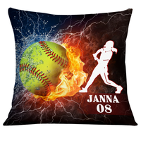 Personalized Love Softball Pillow DB137 87O24 thumb 1