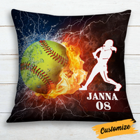 Personalized Love Softball Pillow DB137 87O24 thumb 1