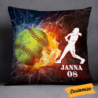 Personalized Love Softball Pillow DB137 87O24 thumb 1