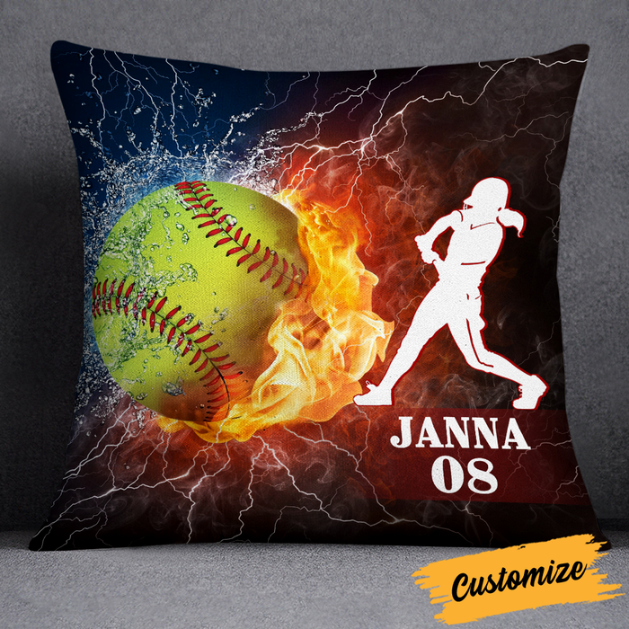 Personalized Love Softball Pillow DB137 87O24 1