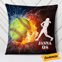 Personalized Love Softball Pillow DB137 87O24 thumb 1