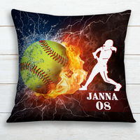 Personalized Love Softball Pillow DB137 87O24 thumb 1
