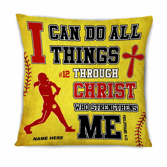 Personalized Love Softball Pillow DB142 87O66 1