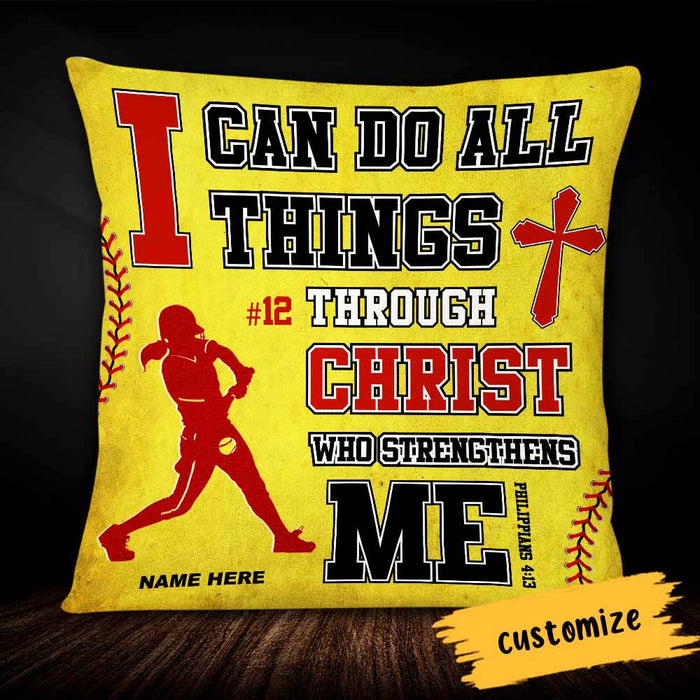 Personalized Love Softball Pillow DB142 87O66 1