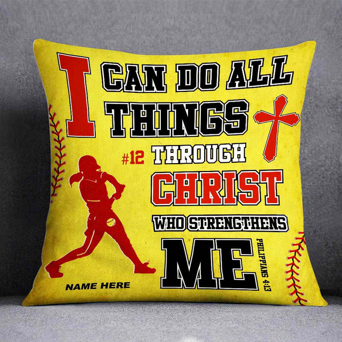 Personalized Love Softball Pillow DB142 87O66 1