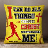 Personalized Love Softball Pillow DB142 87O66 thumb 1