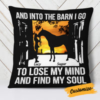 Personalized Horse Into The Barn I Go Pillow DB132 85O19 thumb 1