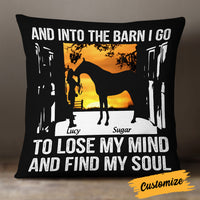 Personalized Horse Into The Barn I Go Pillow DB132 85O19 thumb 1