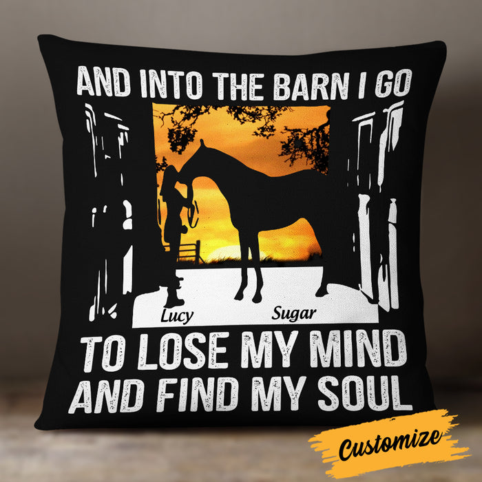 Personalized Horse Into The Barn I Go Pillow DB132 85O19 1