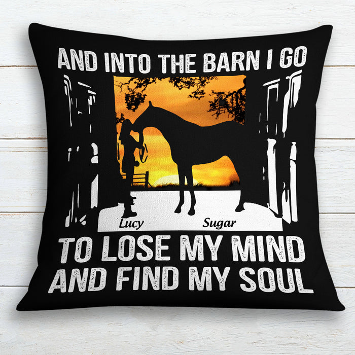 Personalized Horse Into The Barn I Go Pillow DB132 85O19 1