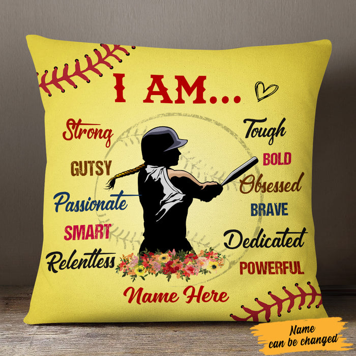 Personalized Love Softball Girl Pillow DB143 95O57 1