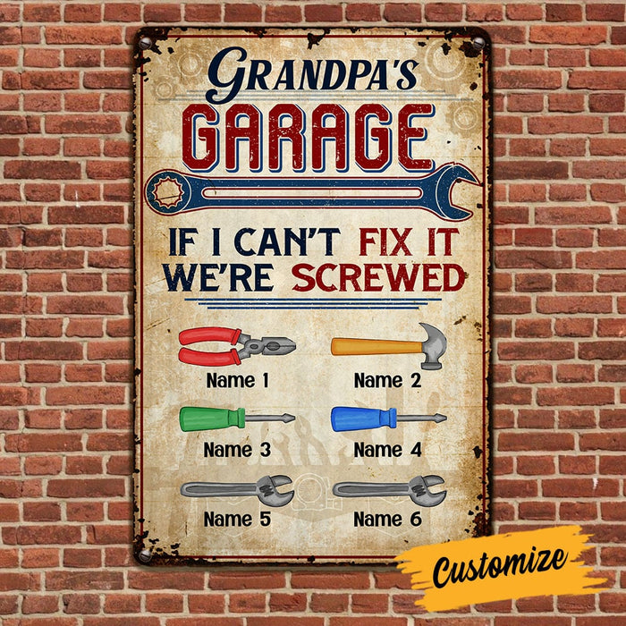 Personalized Dad Garage Man Cave Metal Sign DB118 87O53 1