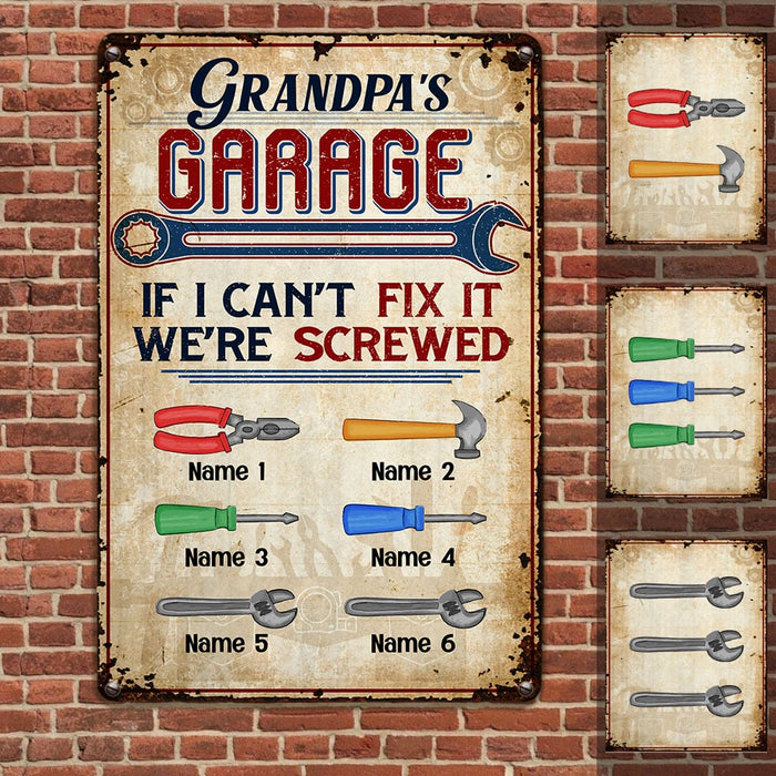 Personalized Dad Garage Man Cave Metal Sign DB118 87O53 1