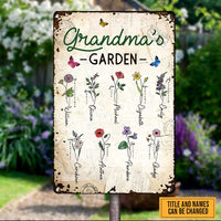Personalized Grandma Garden Birth Flower Metal Sign DB119 87O47 thumb 1