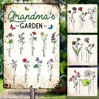 Personalized Grandma Garden Birth Flower Metal Sign DB119 87O47 thumb 1