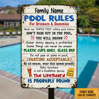 Personalized Summer Pool Rules Metal Sign DB138 87O47 thumb 1