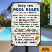 Personalized Summer Pool Rules Metal Sign DB138 87O47 thumb 1