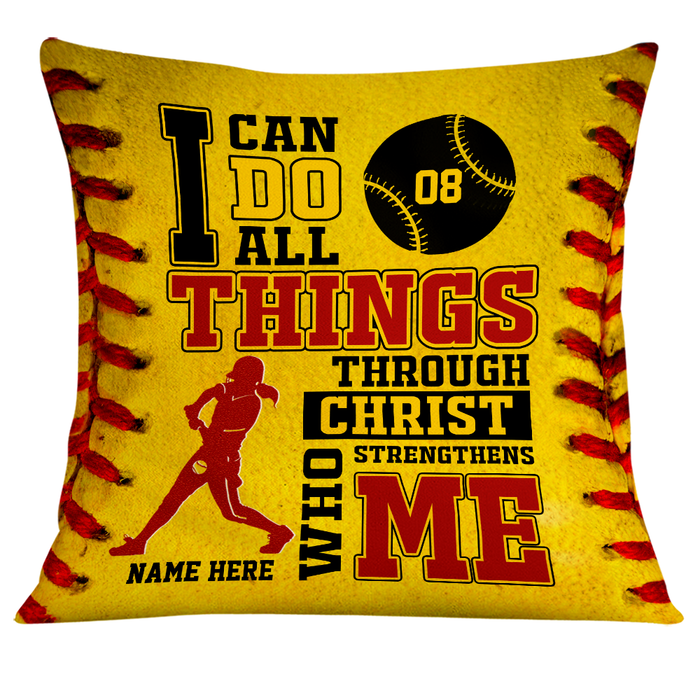 Personalized Love Softball Pillow DB142 30O24 1