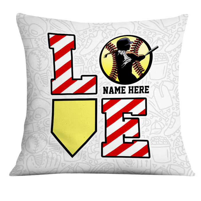 Personalized Love Softball Girl Pillow DB143 23O18 1