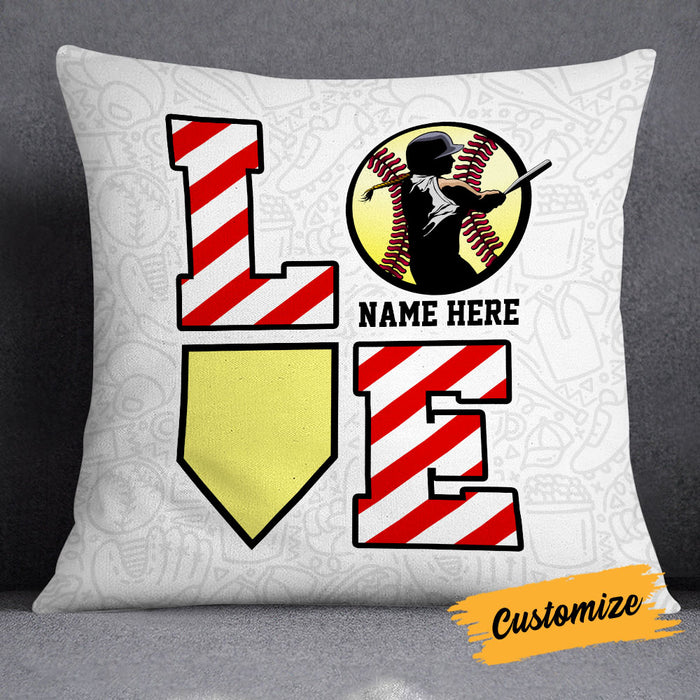 Personalized Love Softball Girl Pillow DB143 23O18 1