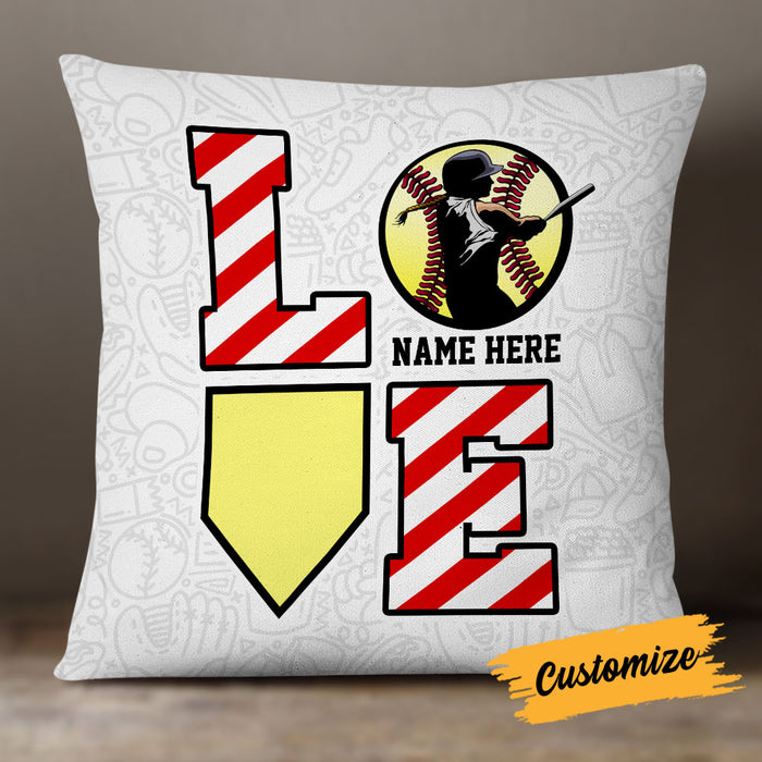 Personalized Love Softball Girl Pillow DB143 23O18 1