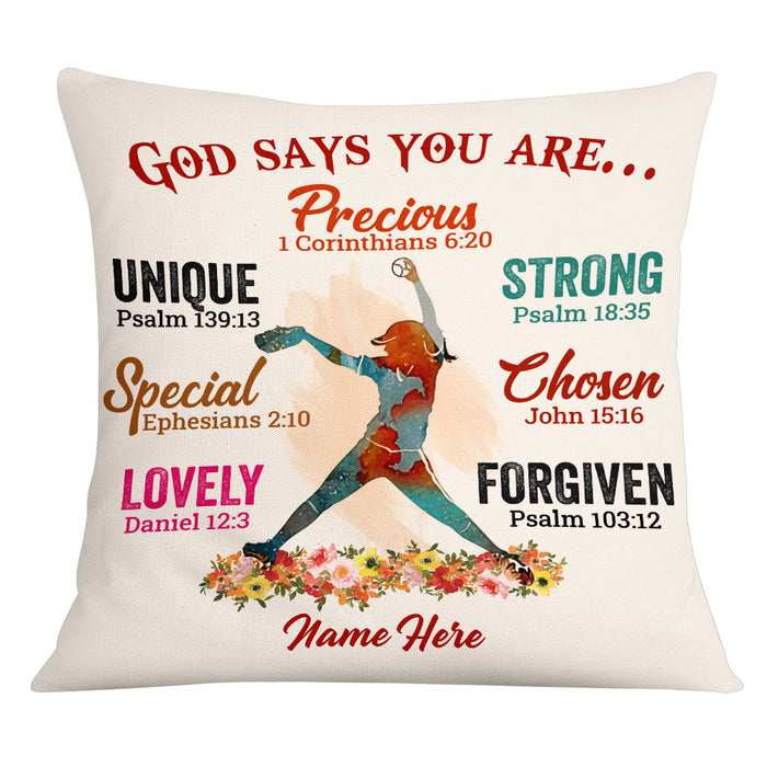 Personalized Love Softball Pillow DB143 30O53 1