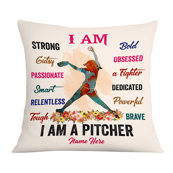Personalized Love Softball I Am Pillow DB144 30O36 1