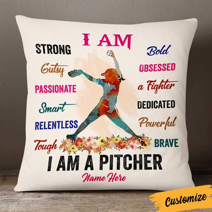 Personalized Love Softball I Am Pillow DB144 30O36 1