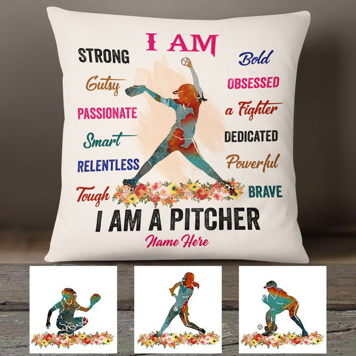 Personalized Love Softball I Am Pillow DB144 30O36 1