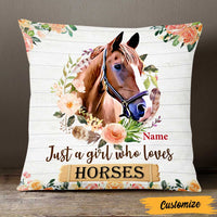 Personalized Just A Girl Who Loves Horse Pillow DB136 95O47 thumb 1