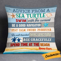 Personalized Turtle Advice Beach Pillow DB141 85O34 thumb 1