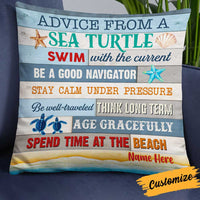 Personalized Turtle Advice Beach Pillow DB141 85O34 thumb 1
