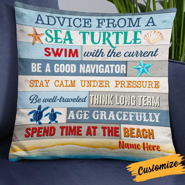 Personalized Turtle Advice Beach Pillow DB141 85O34 1