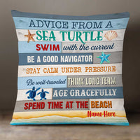 Personalized Turtle Advice Beach Pillow DB141 85O34 thumb 1