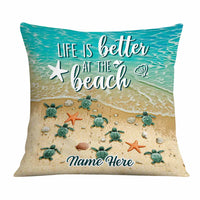 Personalized Life Is Better At The Beach Pillow DB144 95O58 thumb 1