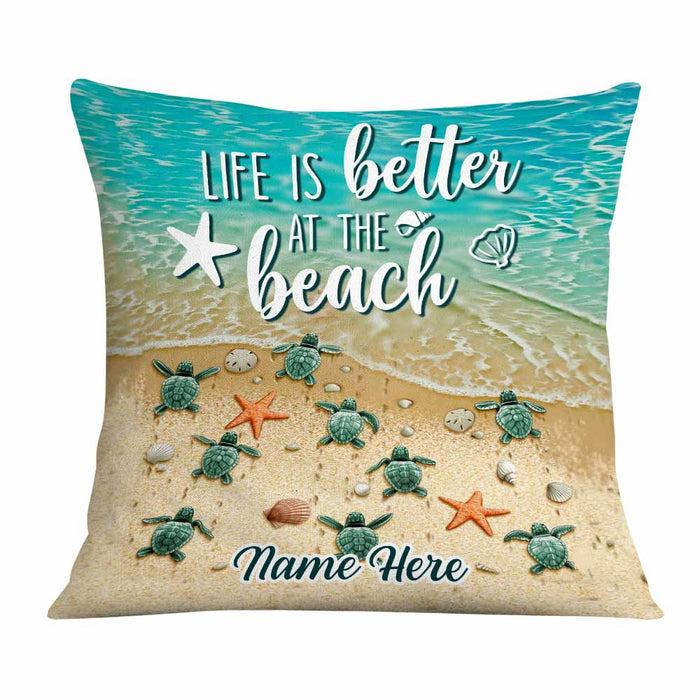 Personalized Life Is Better At The Beach Pillow DB144 95O58 1