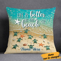 Personalized Life Is Better At The Beach Pillow DB144 95O58 thumb 1
