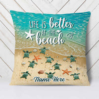Personalized Life Is Better At The Beach Pillow DB144 95O58 thumb 1