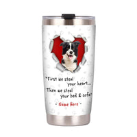 Personalized Dog Cat Photo Stealing Heart Steel Tumbler NB241 95O53 thumb 1
