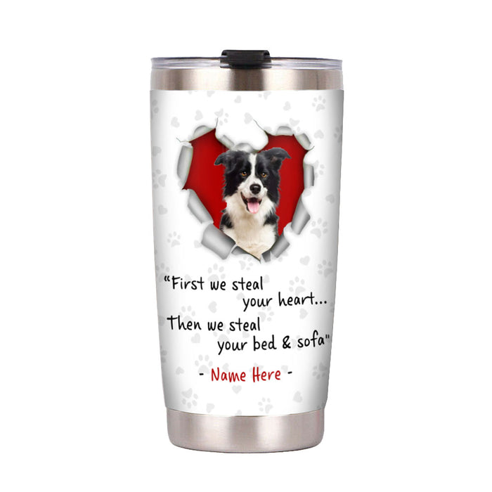 Personalized Dog Cat Photo Stealing Heart Steel Tumbler NB241 95O53 1