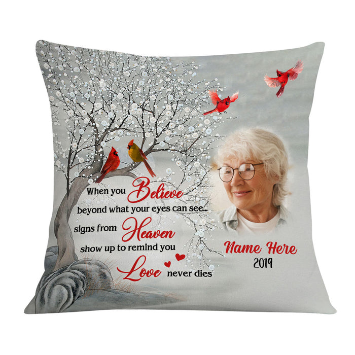 Personalized Signs From Heaven Memo Photo Mom Dad Pillow NB101 23O36 1