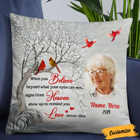 Personalized Signs From Heaven Memo Photo Mom Dad Pillow NB101 23O36 thumb 1