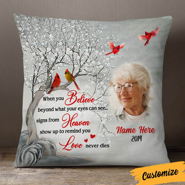 Personalized Signs From Heaven Memo Photo Mom Dad Pillow NB101 23O36 1