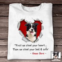 Personalized Dog Cat Photo Stealing Heart T Shirt NB241 95O53 thumb 1