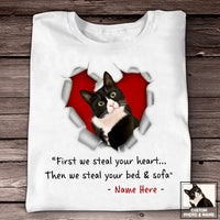 Personalized Dog Cat Photo Stealing Heart T Shirt NB241 95O53 thumb 1