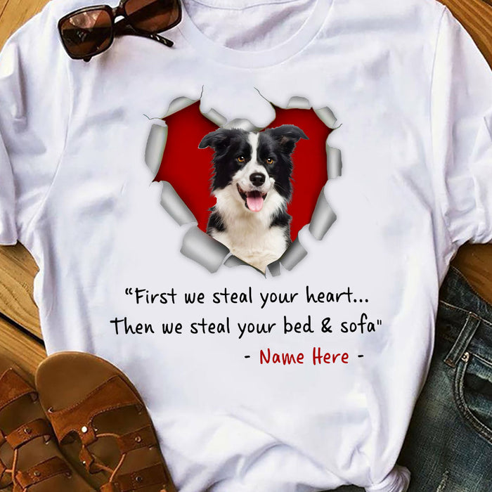 Personalized Dog Cat Photo Stealing Heart T Shirt NB241 95O53 1