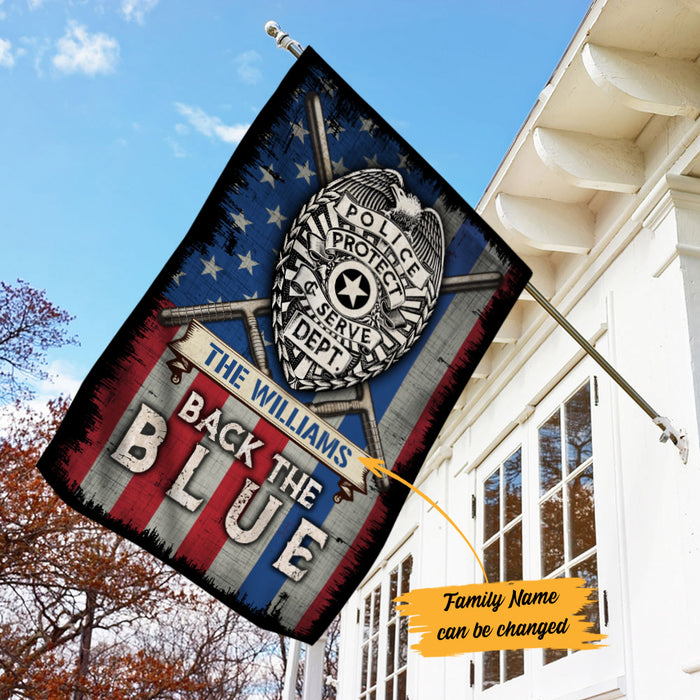 Personalized Police Back The Blue Flag JL103 95O53 1