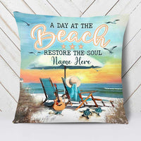 Personalized A Day At Beach Pillow DB145 30O23 thumb 1