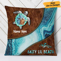 Personalized Beach Turtle Pillow DB146 30O57 thumb 1