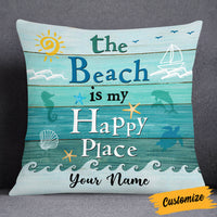 Personalized Beach Happy Place Pillow DB146 95O53 thumb 1